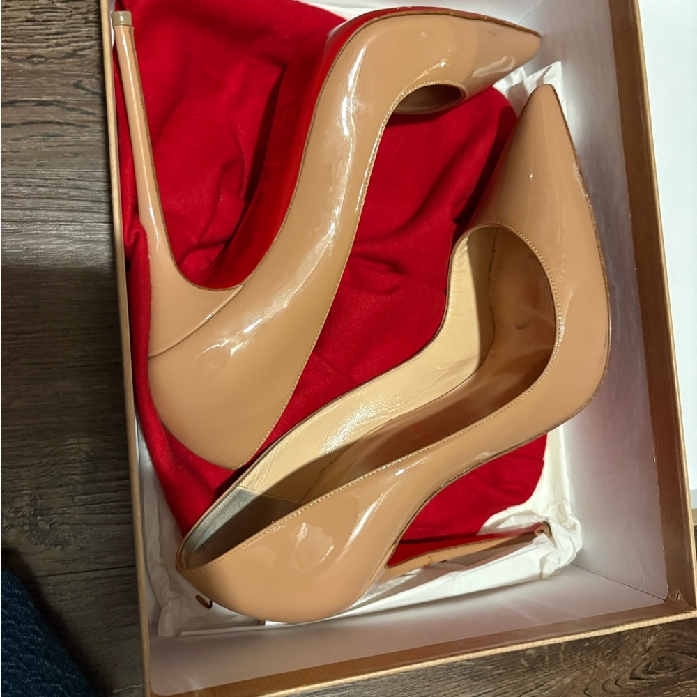 Christian Louboutin Glossy Beige Heels